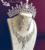 Romantische glänzende Perlen Strass Braut Tiara Halskette Ohrring Schmuck Sets Perlen Hochzeit Zubehör für Hochzeit Abend Party LY057