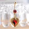 YYJFF D0622 ( 1 color ) heart navel button ring red hot selling piercing body jewelry