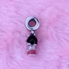 Perles en vrac adaptées aux bracelets de style Pandora Perles authentiques en argent sterling 925 Poupée coréenne en argent avec émail rose, noir et vert