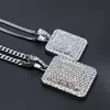 2017 Mens Hip Hop Chain Fashion Jewelry Full Rhinestone Pendant Necklaces Gold Filled Hiphop Zodiac Jewelry Men Cuban Chain Necklace Dog Tag