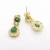 Emerald Finework 18k Yellow Gold Filled Womens Pierce Dangle Oorbellen