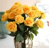 whole 15 colors Decor Rose Artificial Flowers Silk Flowers Real Touch Rose Wedding Bouquet Home Party Design Flowers bride bou9689220