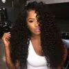 Longues perruques bouclées noires résistant à la chaleur synthétique Ladys039 perruque de cheveux Afro crépus bouclés afro-américaine synthétique dentelle avant perruque pour 7007985