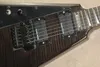 Gaucher Jack Son Noir Gris Flamme Érable Guitare Électrique Micros EMG Floyd Rose Tremolo Pont Fin Incrustations Matériel Noir