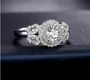 Victoria Wieck Ronde Cut Prachtige Sieraden 925 Sterling Silver White Sapphire Gesimuleerde Diamond Edelstenen Wedding Band Flower Ring Size 5-11