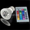 Rgb led لمبة الإضاءة 16 تغيير اللون 3 واط أدى بقعة ضوء rgb led المصابيح e27 مصباح gu10 e14 و 24 مفتاح التحكم عن 85-265 فولت شحن مجاني