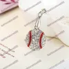Crystal Baseball Pendant Earrings Necklace Jewelry Sets Fashion Sports Jewelry Best Friend Gift For Team Club Base Ball Lovers