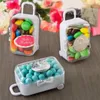 FREE SHIPPING 12PCS White Acrylic Mini Rolling Travel Suitcase Candy Box Baby Shower Wedding Favors Party Sweet Table Decors Supplies Gifts