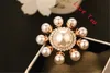 Broches de tournesol de perle de luxe pour femmes mode plaqué or Vintage broche broches cristal écharpe boucle bijoux indiens 2016 maintenant