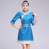 Mongolisches Tanzkostüm, Bühnenkleidung für Damen, elegante ethnische Kleidung, mongolische Roben, chinesische Volkstanzkleidung, weibliches Bühnenkostüm für Sänger