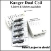 Kanger upgraded Dual Coils heads replacement 0.8 1.0 1.2 1.5 1.8ohm for genitank giant ii mini Protank3 Aerotank Mega EVOD pro t3d topevod