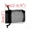 Black Organza Drawstring Puches Jewelry Party Small Wedding Favor Present PAGS PACKAGING Present Wrap Square 5cm X7CM 2 X2 75QUO3009