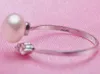 7.5-8mm Freshwater Pearl Ring Inlaid Rhinestone 925 Silver Accessories