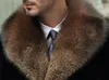 Fall-Black Warm Casual Short Faux Mink Kanin Fur Coat Mens Läder Jacka Män Coats Villus Vinter Lös termisk Ytterkläder Fur Collar