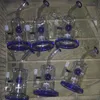 Стеклянный бонг синий сотовый стекло Бонг барботер водопроводные трубы пьянящие нефтяные вышки водопроводные трубы бонги dab rig синий перколятор барботер
