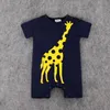 RMY18 NOUVEAU 2 Conception infantile Enfants Girafe Imprimer Coton Cool manches courtes Barboteuse bébé Monter vêtements garçon Barboteuse bateau libre