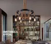 Vintage Pendant Light Led Hemp Rope Pendant Lamp Industrial Lighting 6 Heads Chandelier Light Fixture for Restaurant Livingroom Coffee