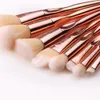 De'Lanci 8pcs Professional Makeup Brushes Foundation Blush Powder Concealer Eyeshadow Brush Beauty Tools Rose Gold Handle