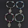 Bedel Armbanden Mode Eenvoudig Boze Oog Hamsa hand religieuze charme blauwe kralen Lucky armband Beste Match Turkse armband voor vrouwen