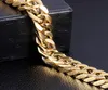 BRAND NEW HIGH QUALITY 95G HEAVY MEN`S JEWELRY GIFT BIKER 316L STAINLESS STEEL CUBAN CURB LINK GOLD PLATED BRACELET (8.5"x 14mm)