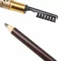 12 조각 Leopard Women Eyebrow Pen 방수 검은 눈 브라운 연필 브러시 메이크업 아이 라이너 아이 라이너 메이크업 도구