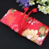 Large Travel Jewelry Roll Gift Bag Set Packaging Case Pretty Silk brocade 3 Zipper Pouches and Ring Pack and one Drawstring Storage Bags