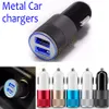 TOP Metal Dual 2 USB Port Chargeur voiture Universal 12 Volt 1 ~ 2 Amp pour Apple iPhone Samsung Galaxy Motorola Droid Nokia Htc