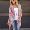 Kobiety Wiosna Nowy Cardigan Boho Znosić Kurtka Dzianiny Płaszcz Topy Luźny Sweter Casual Paski Topy Ubrania Dla Kobiet