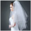 Doppi strati Veli a mano Veli su misura Veli da sposa romantici di alta qualità Semplici accessori per capelli da sposa increspati Velo 3235133