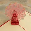 3D Handmade Paper cut Ferris wheel stereoscopic Greeting card Folding type Creative Joyous Chinese Ethnic Crafts cards Gifts