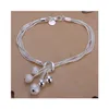 Hot Selling 925 Silver Smycken Satser Högkvalitativa Silver Bead Smycken Set för Kvinnor Partihandel Halsbracebraceletrar