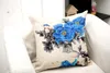 180g Vintage Flower Pillow Case Hem Soffa Kudde Skal Handmålade Vacker Peony Car Chair Pillowcases Linen Bomull Blandning 20st
