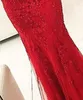 2017 Red Weddings Guest Evening Dresses Half Sleeves Русалка Tulle Appliqued Кружева Чистые выпускные платья Party Elegant