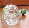 Högkvalitativa vattenrör Glas Bongs Bucket Oil Rigs DAB Rigs med svart grön accent och däck Perc 14.4mm Manlig