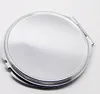Gratis frakt 100st / Lot Blank Metal Compact Mirror Fodral Rund Metall Makeup Speglar Silver Färg