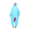 Pigiama Unicorno Costume Cosplay Donna Tutina Animale Ragazze Blu Rosa Viola Homewear Flanella Tuta Morbida Sciolta Calda Bambino Adulto