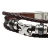 Homens Pulseiras De Couro Preto Cor Do Café X carta Moda Estilo Do Punk Jóias Boy Handmade Charm Bracelets Frete Grátis