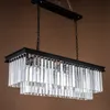 French Modern Rectangle Crystal Chandelier Lamp K9 Crystal Curtain Design E14 Bulb 110V 220V Crystal Chandelier Pendant Light For Home