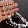 Atacado 100 pcs Water Ondas Chains 1.2mm 925 Sterling Silver Colar Chains 16 "-30" Sh5