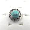 Brand New Vintage Turquoise Stone Rings Mixed Design Adjustable Antique Tibetan Silver Rings Free Shipping 50pcs Wholesale