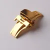 12mm 14mm 16mm 18mm 20mm 22mm Boucles papillon fermoir déploiements en acier inoxydable pour bracelet de montre en cuir accessoires métalliques de haute qualité or