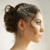 Pearl Bandeau Birdcage Düğün Dövüşü Rus Netting Headband Peçe Metal ile Gelin Aksesuarları BR1980316 için her iki tarafı kısa Peçe