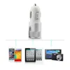 Metal Dual USB-laddare LED indikerar Light Up Car Adapter för iPhone 7 7Plus 6 6Plus Samsung HTC