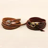 Bracelet en cuir authentique multicouche Femmes hommes Bracelets Letter Dream Love Peace Be Inspirational Fashion Jewelry