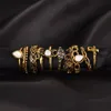 10pcs / Set antigo do ouro cor da flor Midi Anéis Conjuntos para Mulheres Vintage Cor Prata Boho Praia Turco Punk Vintage Elephant Knuckle Anel