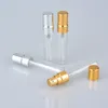 5 ml 10 ml Şeffaf Cam Sprey Şişesi Boş Temizle Doldurulabilir Parfüm Atomizer Altın Gümüş Kap ile Taşınabilir Örnek Cam Vials B706