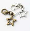 Offener Stern-Hummerkrallenverschluss-Charm-Perlen, 200 Stück, Antik-Silber-Bronze-Schmuck DIY C138 10 5x24 5mm281E