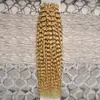 # 613 Bleach Blondynka Brazylijski Dziewiczy Włosy Kinky Curly Skin Weft Taśma Włosów Rozszerzenia 100g Taśma w Ludzkich Przedłużeniach Włosów 40 sztuk