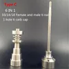 Domeloze titanium nagel met carb cap sets mannelijke / vrouwelijke TI-nagels en titanium carb cap dabbers sillicone jar voor roken fabrieksverkoop