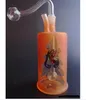 Glass pipes Glass bubbler Glass glass oil rig Glass bongs Transparent Christmas tree JH033-10mm orange